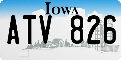 IA license plate ATV826
