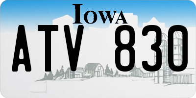 IA license plate ATV830