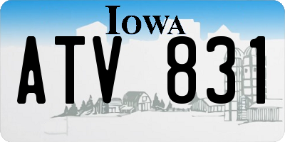 IA license plate ATV831