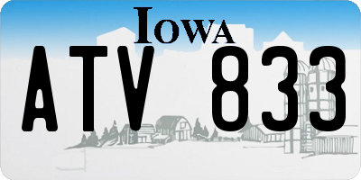 IA license plate ATV833