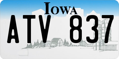 IA license plate ATV837