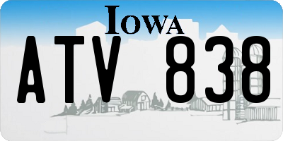 IA license plate ATV838