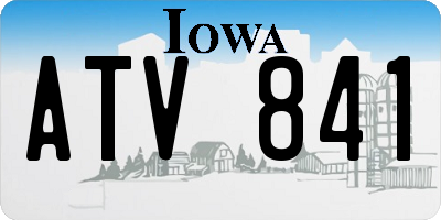 IA license plate ATV841