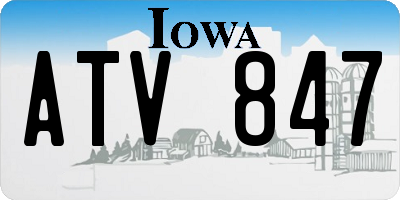 IA license plate ATV847