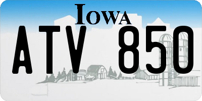 IA license plate ATV850