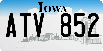 IA license plate ATV852