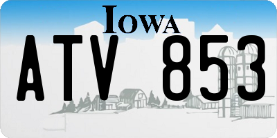 IA license plate ATV853