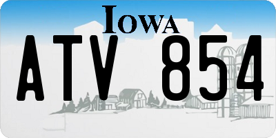 IA license plate ATV854