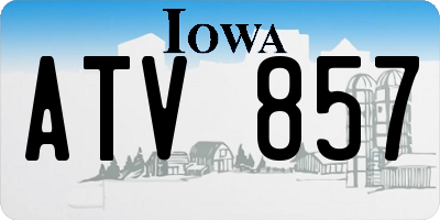 IA license plate ATV857