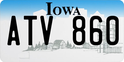 IA license plate ATV860