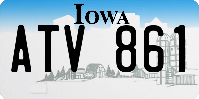 IA license plate ATV861