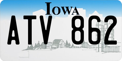 IA license plate ATV862