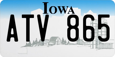 IA license plate ATV865