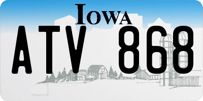 IA license plate ATV868