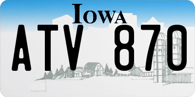 IA license plate ATV870