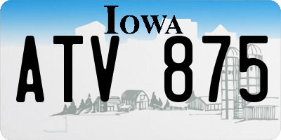 IA license plate ATV875