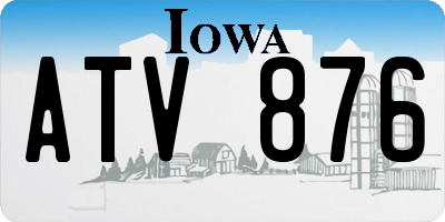 IA license plate ATV876