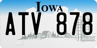 IA license plate ATV878
