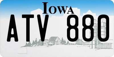 IA license plate ATV880
