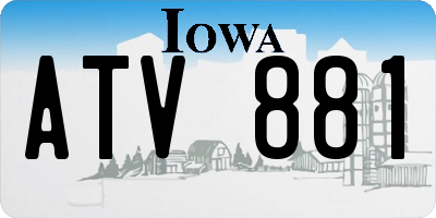 IA license plate ATV881