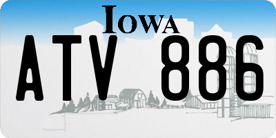 IA license plate ATV886