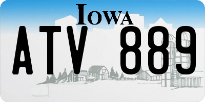 IA license plate ATV889