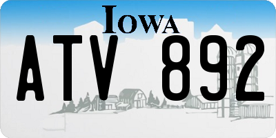 IA license plate ATV892
