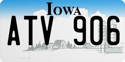 IA license plate ATV906