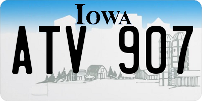 IA license plate ATV907