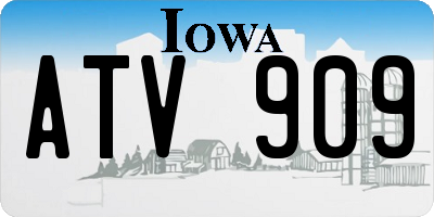 IA license plate ATV909