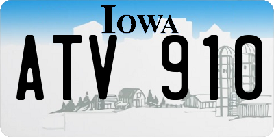 IA license plate ATV910