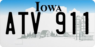 IA license plate ATV911