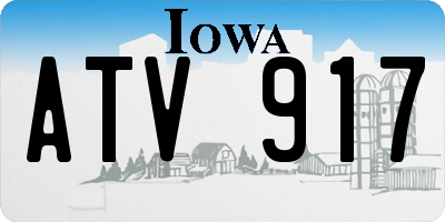 IA license plate ATV917