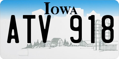 IA license plate ATV918