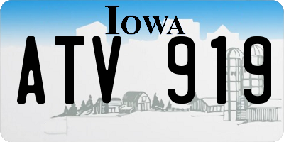 IA license plate ATV919