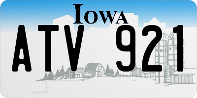 IA license plate ATV921