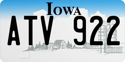 IA license plate ATV922