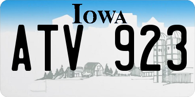 IA license plate ATV923