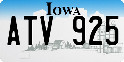 IA license plate ATV925