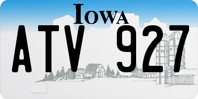 IA license plate ATV927