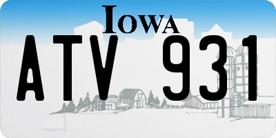 IA license plate ATV931