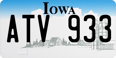 IA license plate ATV933