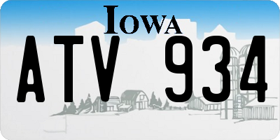 IA license plate ATV934
