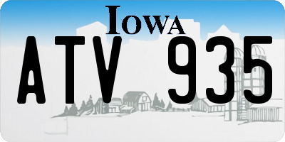 IA license plate ATV935
