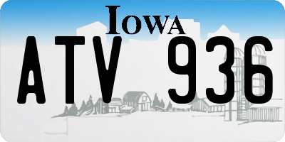 IA license plate ATV936