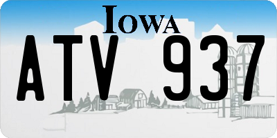 IA license plate ATV937