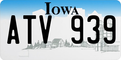 IA license plate ATV939