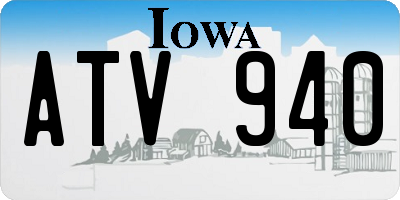 IA license plate ATV940