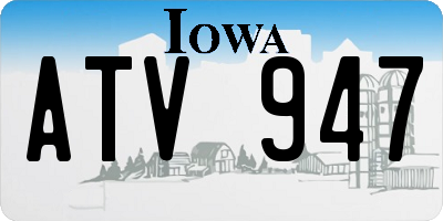 IA license plate ATV947