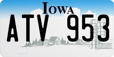 IA license plate ATV953